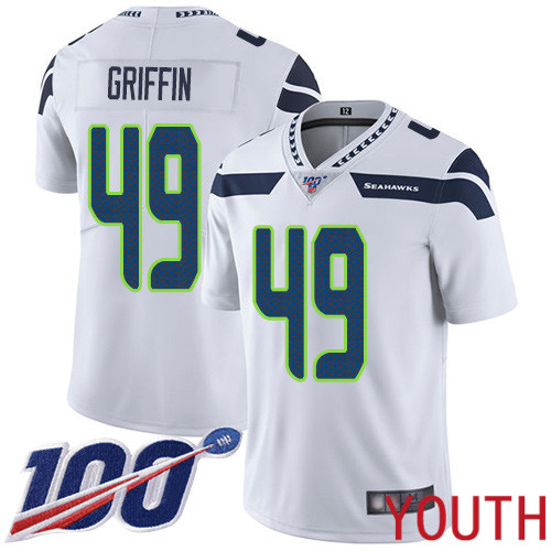 Seattle Seahawks Limited White Youth Shaquem Griffin Road Jersey NFL Football 49 100th Season Vapor Untouchable